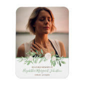 思い出エレガントを愛する葬儀のアイボリーフローラ マグネット (縦)