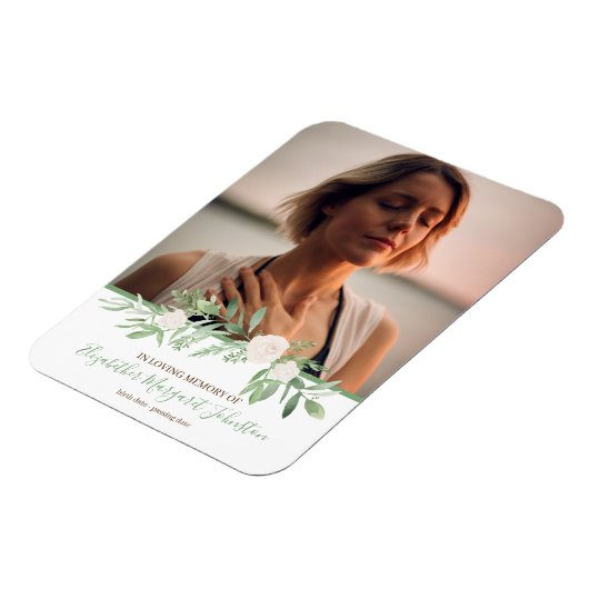 思い出エレガントを愛する葬儀のアイボリーフローラ マグネット (左側)