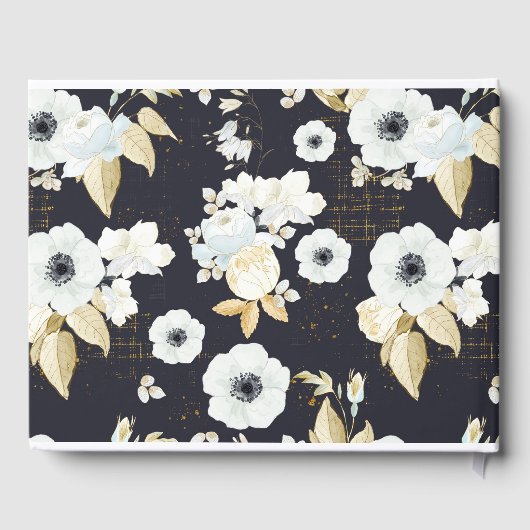 思い出エレガントを愛する葬儀の青いフローラ ゲストブック (裏面)