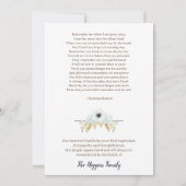 思い出エレガントを愛する葬儀の青いフローラ サンキューカード (裏面)