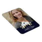 思い出エレガントを愛する葬儀の青いフローラ マグネット (右側)