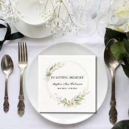 思い出エレガントを愛する葬儀記念碑のフローラ スタンダードカクテルナプキン
