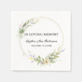 思い出エレガントを愛する葬儀記念碑のフローラ スタンダードカクテルナプキン (正面)