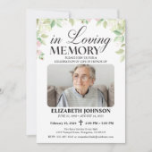 思い出エレガントを愛する葬儀記念碑のフローラ 招待状 (正面)