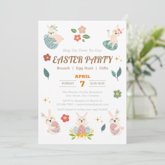 思い出カスタムに残る休日のためのイースター招待状 招待状 (スタンド正面)