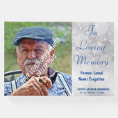 思い出カスタムに浮かぶシルバーブルーフォトメモリアル ゲストブック (正面)