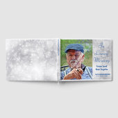 思い出カスタムに浮かぶシルバーブルーフォトメモリアル ゲストブック (全面)