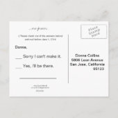 思い出カスタムの返信カード インビテーションポストカード (裏面)