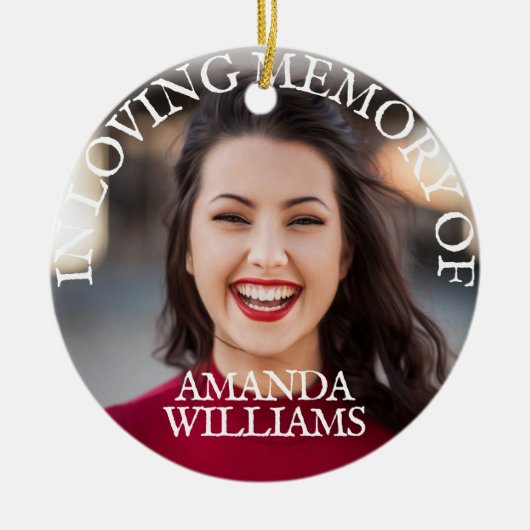 思い出カスタムを愛する写真追悼碑 セラミックオーナメント (正面)