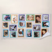 思い出カッコいいカラフル夏のおもしろい18写真 ビーチタオル (正面)