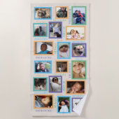 思い出カッコいいカラフル夏のおもしろい18写真 ビーチタオル (正面)