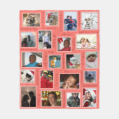 思い出サンゴ20枚の写真を作るコラージュ フリースブランケット (正面)