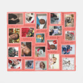 思い出サンゴ20枚の写真を作るコラージュ フリースブランケット (正面(横))