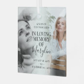 思い出スタイリッシュのクリスマスを愛する記憶 ガラスオーナメント (正面左)