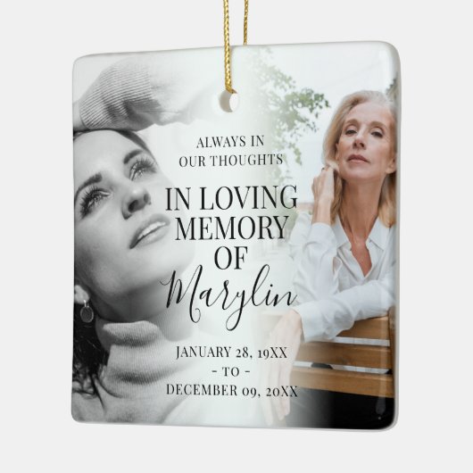 思い出スタイリッシュのクリスマスを愛する記憶 セラミックオーナメント (左)