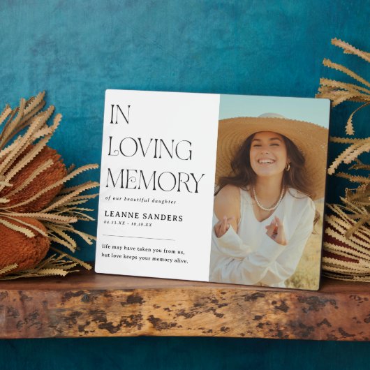 思い出スタイリッシュを思い出させる愛する記憶の中 フォトプラーク (側面)