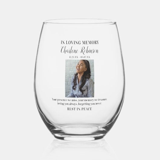 思い出スタイリッシュを愛して |フォトメモリアル ステムなしワイングラス (正面)
