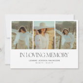 思い出スタイリッシュを愛する葬儀の写真コラージュ サンキューカード (裏面)