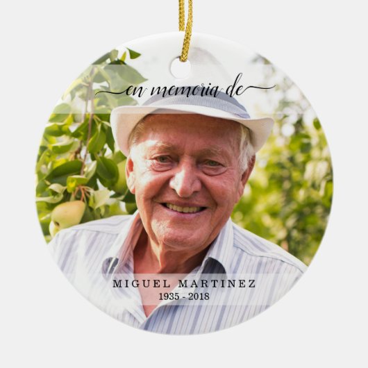 思い出スペインのを愛する葬儀悔やみや弔慰 セラミックオーナメント (正面)