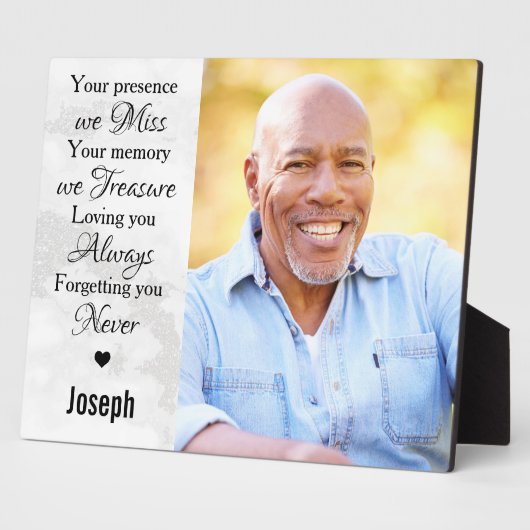 思い出パーソナライズされたを愛して記念写真で フォトプラーク (側面)