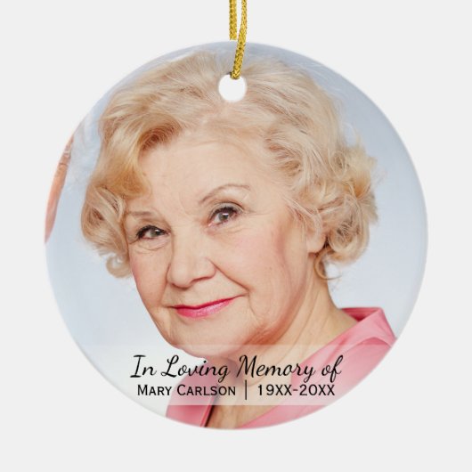 思い出パーソナライズされたを愛して記念撮影 セラミックオーナメント (正面)