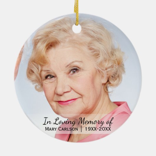 思い出パーソナライズされたを愛して記念撮影 セラミックオーナメント (裏面)