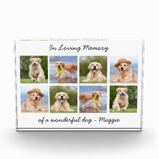 思い出パーソナライズされたを愛するペットの記念碑 フォトブロック (正面)
