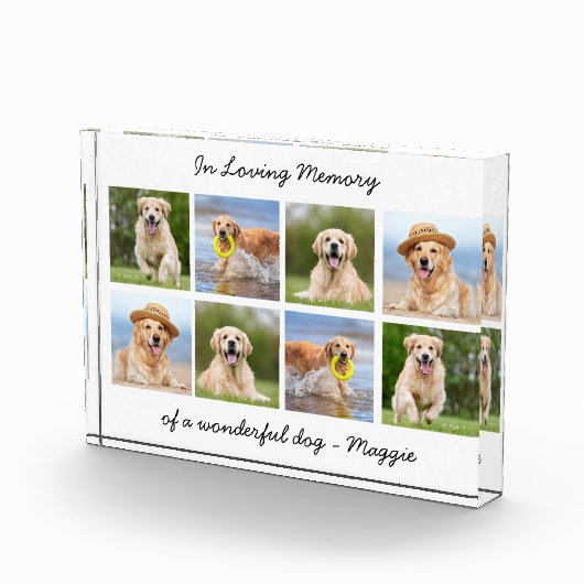 思い出パーソナライズされたを愛するペットの記念碑 フォトブロック (右)