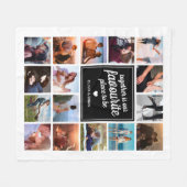 思い出パーソナライズされた写真コラージュ フリースブランケット (正面(横))