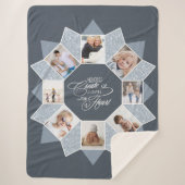 思い出フォトコラージュダスティブルーID1016 シェルパブランケット (正面)