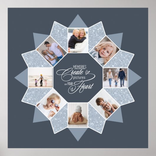 思い出フォトコラージュダスティブルーID1016 ポスター (正面)