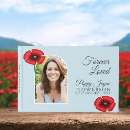 思い出ポピーブルー葬儀記念ゲストブック ゲストブック