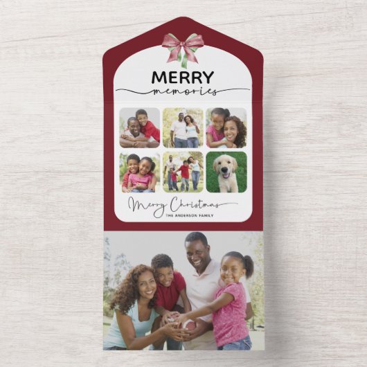 思い出メリーの7枚の写真すべてを1枚のクリスマスカードに オールインワン招待状 (内側)