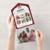 思い出メリーの7枚の写真すべてを1枚のクリスマスカードに オールインワン招待状 (貼ってはがせる)