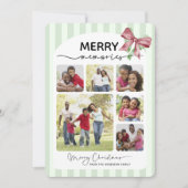 思い出メリー写真コラージュのメッセージ弓クリスマス シーズンカード (正面)