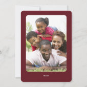 思い出メリー写真コラージュ弓クリスマス シーズンカード (裏面)