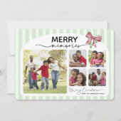 思い出メリー写真コラージュ弓クリスマス シーズンカード (正面)
