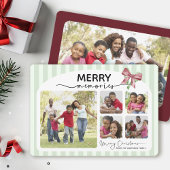 思い出メリー写真コラージュ弓クリスマス シーズンカード