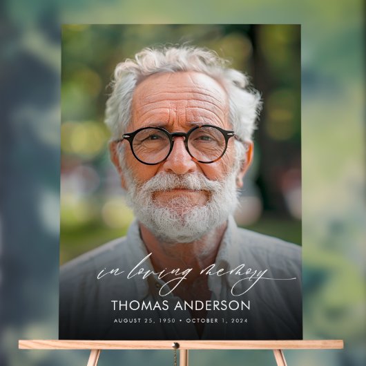 思い出モダンに包まれた葬儀写真 アクリルサイン (ニュートラル)