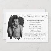 思い出モダンに残る葬式の書道写真 招待状 (正面)