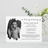 思い出モダンに残る葬式の書道写真 招待状 (スタンド正面)