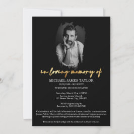 思い出モダンに残る葬式の書道写真 招待状