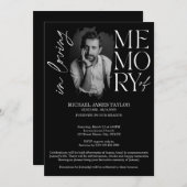 思い出モダンに残る葬式の書道写真 招待状 (正面/裏面)