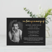 思い出モダンに残る葬式の書道写真 招待状 (スタンド正面)