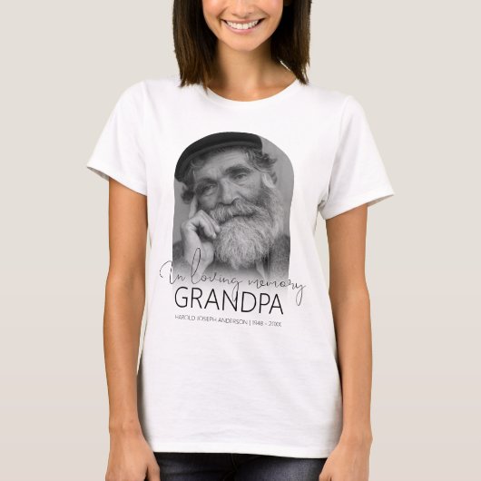 思い出モダンを愛して |アーチ型の写真Tシャツ Tシャツ (正面)