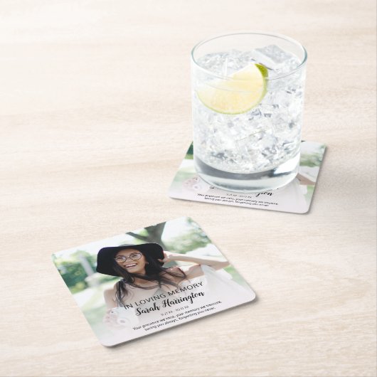 思い出モダンを愛して |フォトメモリアル スクエアペーパーコースター (インサイチュ)