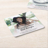 思い出モダンを愛して |フォトメモリアル スクエアペーパーコースター (アングル)