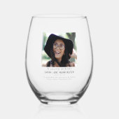 思い出モダンを愛して |フォトメモリアル ステムなしワイングラス (正面)