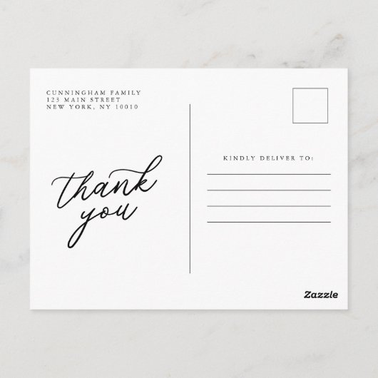 思い出モダンを愛しシンプルて記念撮影 ポストカード (裏面)