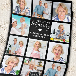 思い出モダンを愛するメモリアル11フォトコラージュ フリースブランケット